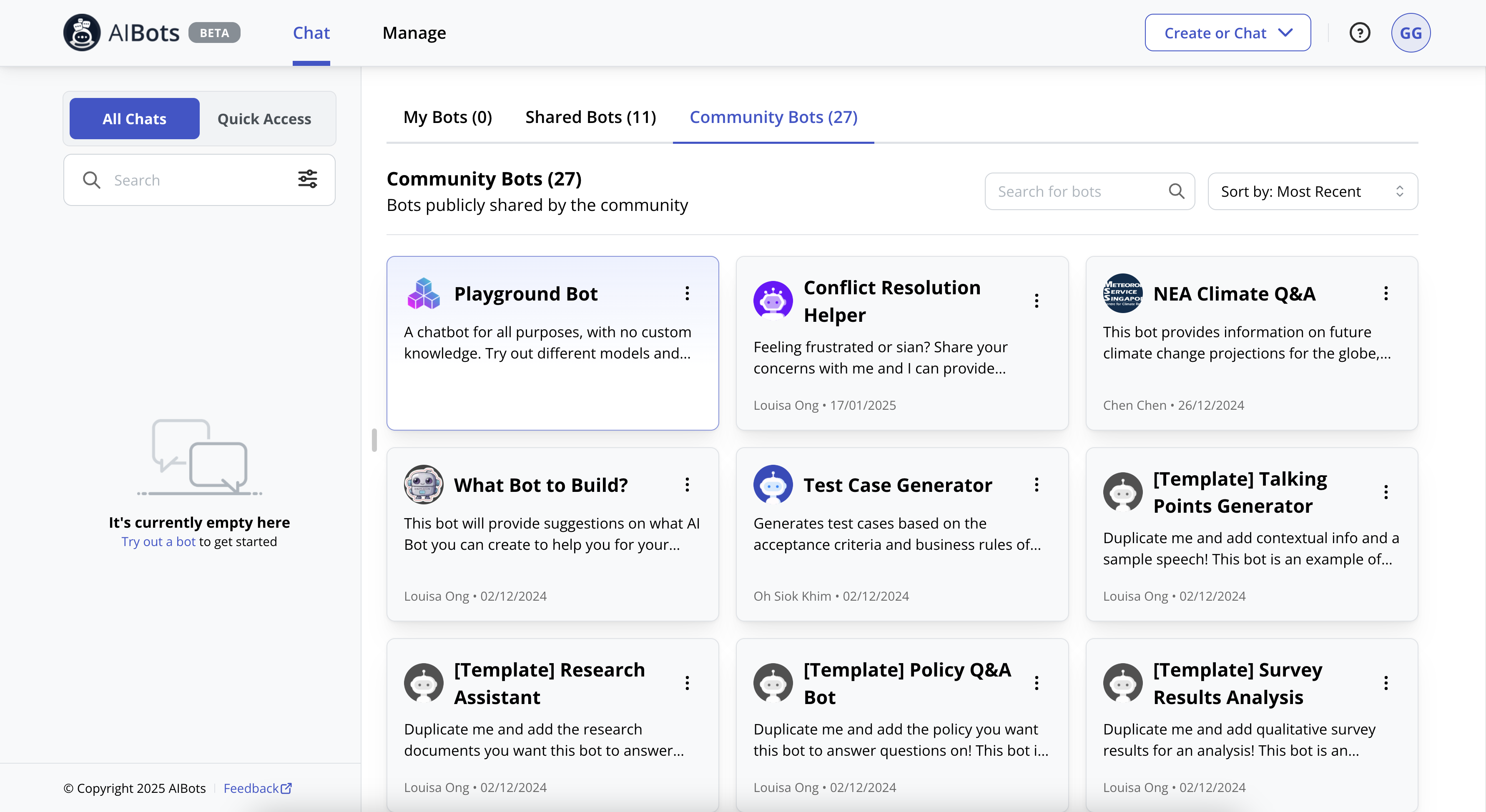 AIBots dashboard